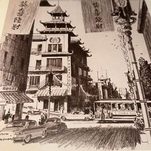 Vintage San Francisco Chinatown Art  Print by Willard Cox